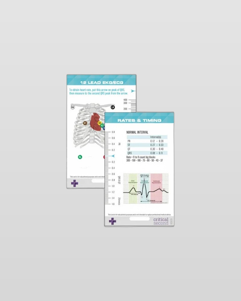 Critical Second Reference Card - 12 Lead ECG - eNurse