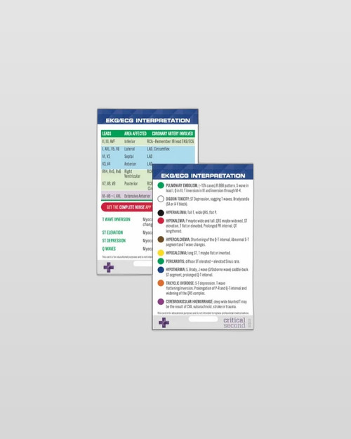 Critical Second Reference Card - EKG/ECG Interpretation