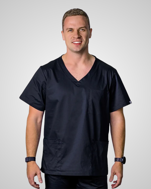 elitecare Men's Classic Edward Cotton Blend Scrub Top