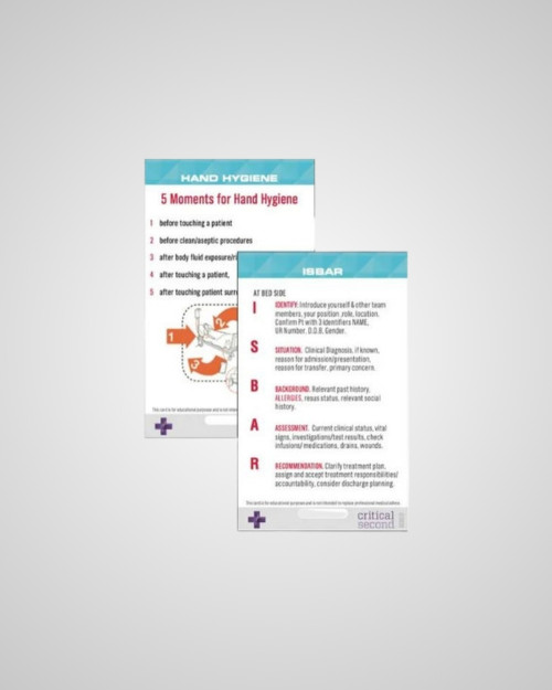 Critical Second Reference Card - Hand Hygiene and ISBAR