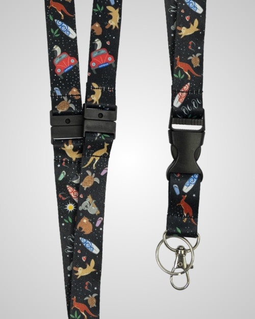 elitecare Lanyard - Pattern Aussie Black