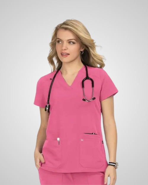 Koi Hustle and Heart Scrub Top - Rose