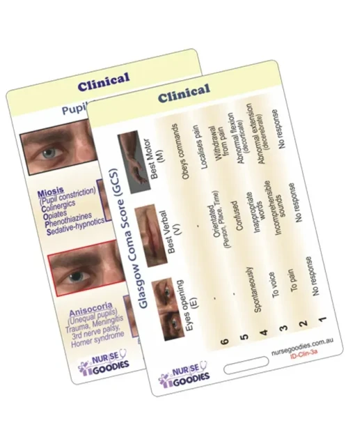Sci-Ed 3D Reference Card - GCS & Pupil Assessments