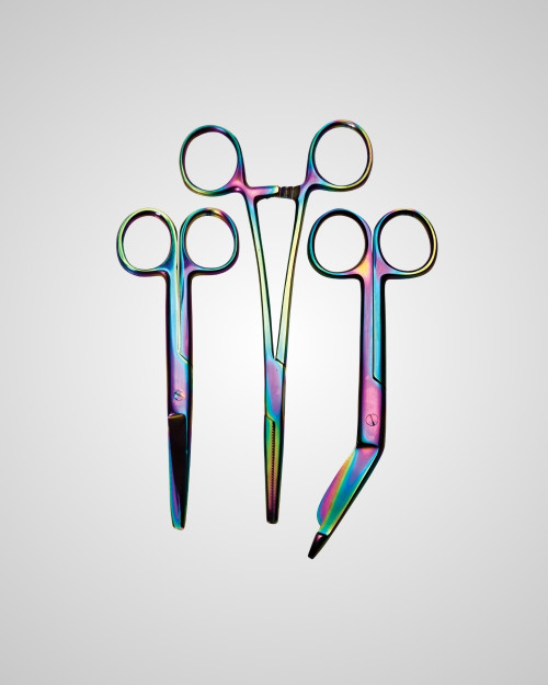 elitecare Scissors & Forcep 3 Pack - Metallic