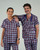 elitecare Unisex Print Scrub Top - Maroon Dog Tooth