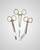 elitecare Scissors & Forcep 3 Pack - Pattern