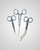 elitecare Scissors & Forcep 3 Pack - Pattern