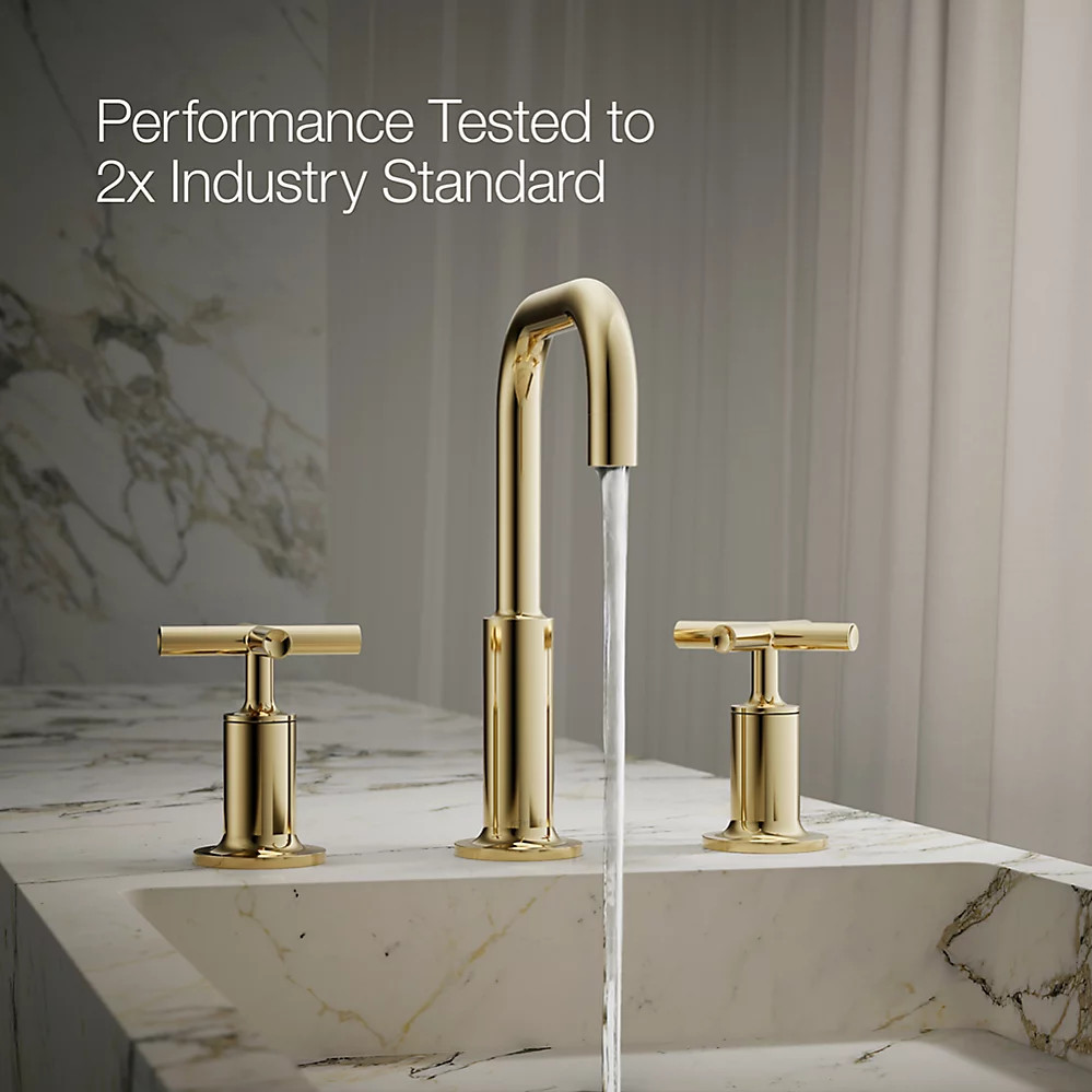Kohler Purist® Widespread bathroom sink faucet with Cross handles