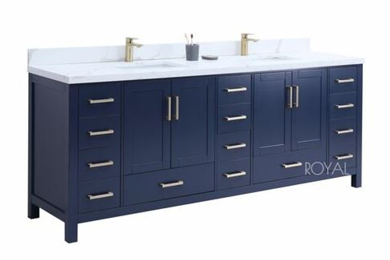 Royal Boca 72 inch Blue Double Sink Bathroom Vanity *On