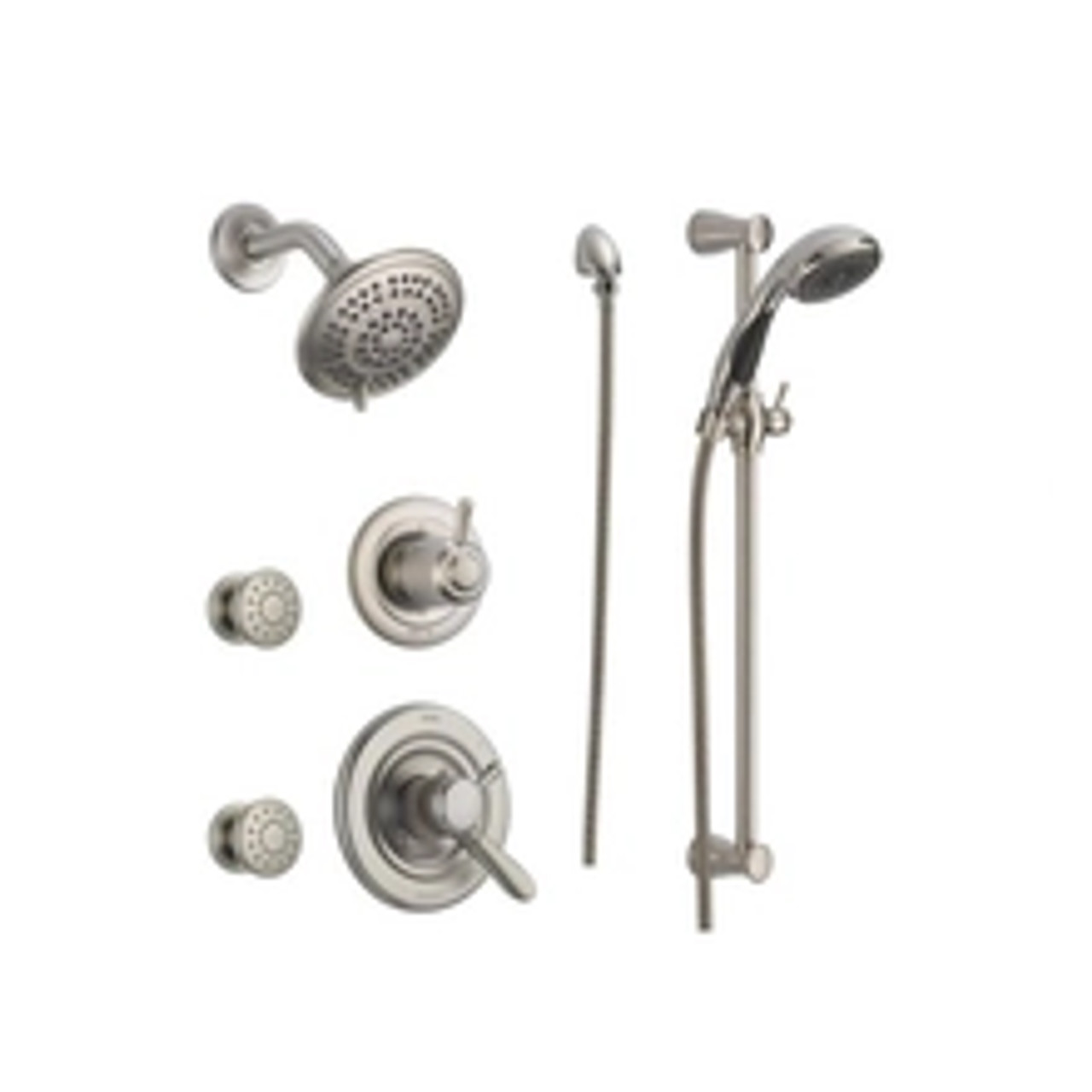 Delta Monitor 17 Series Dual Function Pressure Balanced Shower System with  Integrated Volume Control, Shower Head, Body Sprays and Hand Shower  Includes Rough-In Valves Ara American Bath