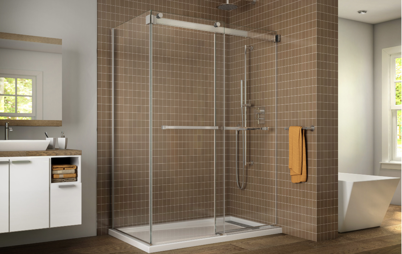 Fleurco Gemini 60 Plus 2 Sided Frameless Sliding Doors With
