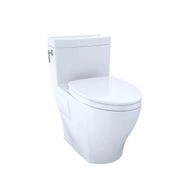 Toto Aimes 1 28 Gpf One Piece Elongated Toilet With Cefiontect Ceramic Glaze And Toilet Seat