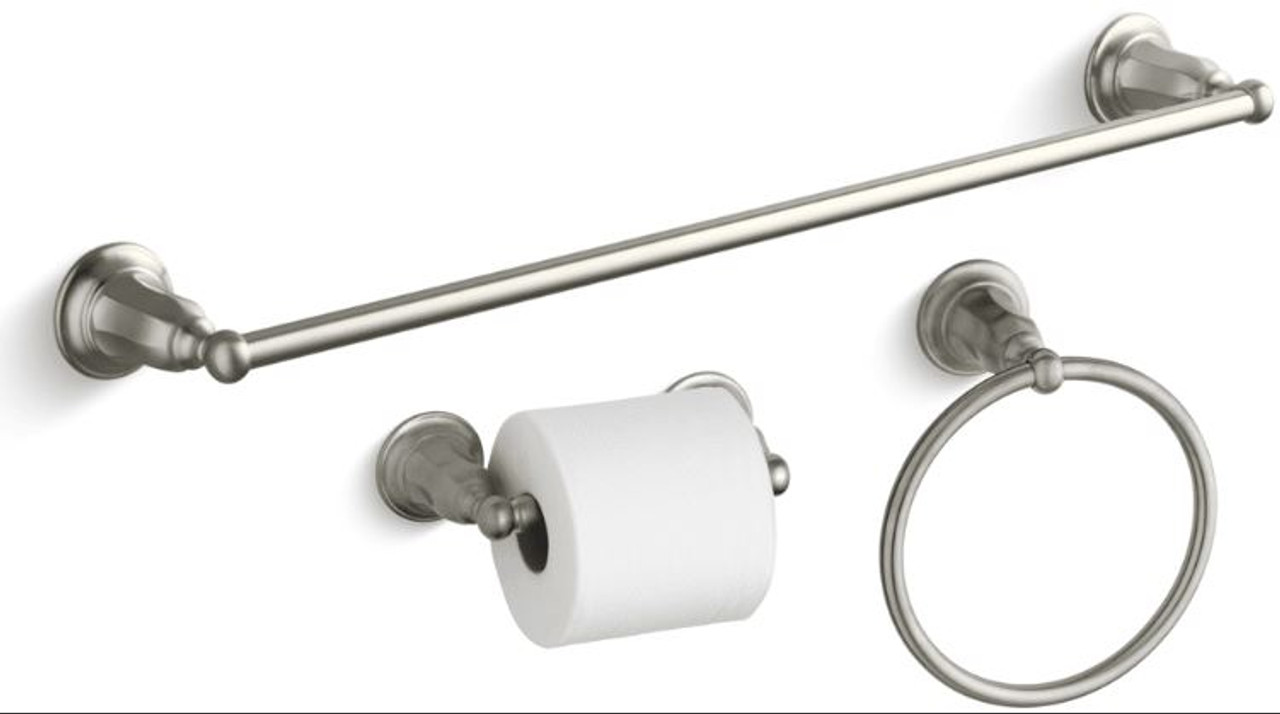 Kohler Kelston 24" Towel Bar, Towel Ring and Tissue Holder