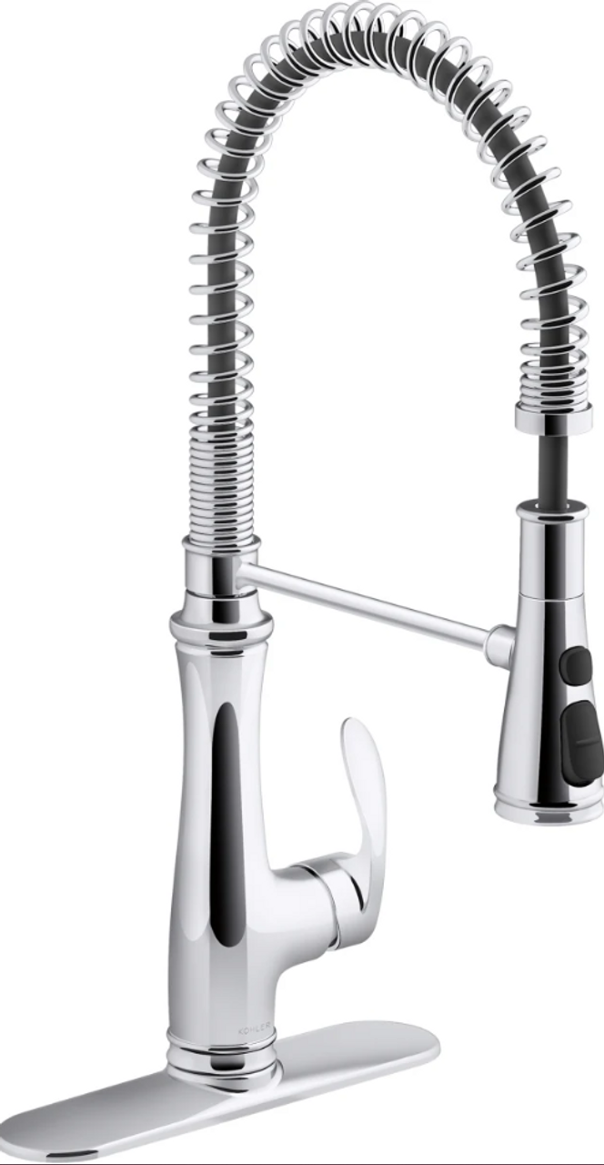 Kohler Bellera 1.5 GPM Single Hole Pull-Down Pre-Rinse Kitchen Faucet with  Sweep Spray, Boost Spray, DockNetik, and MasterClean Technologies