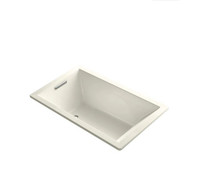 Kohler Underscore Rectangle 60" Drop In or Undermount Acrylic Soaking Tub with Reversible Drain