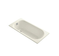 Kohler Soissons 60" Drop In Cast Iron Soaking Bath Tub with Reversible Drain
