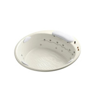 Kohler Riverbath 75" Drop In Jetted Whirlpool Bath Tub with Chromatherapy, Heater, and Reversible Drain - Less Jet Trim Kit