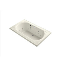 Kohler Memoirs Collection 72" Drop In Jetted Whirlpool Bath Tub with Center Drain