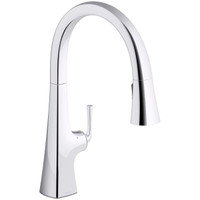 Kohler Graze Touchless Single Hole Pull Down Kitchen Faucet with 3-Function Spray Head