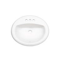 PROFLO 20-1/2" Self Rimming (Drop-In) Oval Bathroom Sink - 3 Holes Drilled PROFLO 20-1/2" Self Rimming (Drop-In) Oval Bathroom Sink - 3 Holes Drilled