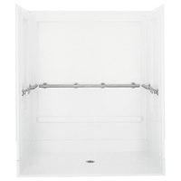 Sterling ADA Shower 63-1/4" x 39-3/8" x 73-1/4" Vikrell Shower with Drain Center Sterling ADA Shower 63-1/4" x 39-3/8" x 73-1/4" Vikrell Shower with Drain Center