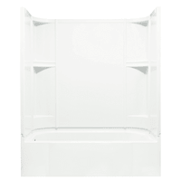 Sterling Accord 60" x 31-1/4" x 73-1/4" Vikrell Shower with Drain Left, 15" Apron and Age-in-Place Backers