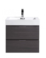 Royal Blizz 24 inch Wall Mount Gray Oak Modern Bathroom Vanity