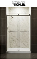 Kohler Levity 74" High x 47-5/8" Wide Bypass Frameless Shower Door with Clear Glass