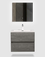 Treviso 24" Cement Grey Wall Mounted Bathroom Vanity