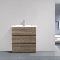 Pavia Maple Grey 36" Wall Mounted Bathroom Vanity