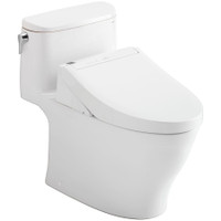 TOTO Nexus 1.28 GPF One Piece Elongated Toilet with Left Hand Lever - Bidet Seat Included - Cotton