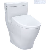 TOTO Aimes 1.28 GPF One Piece Elongated Chair Height Toilet with Washlet+ S7A Auto Open Bidet Seat, Tornado Auto Flush, CEFIONTECT, EWATER+ and PREMIST - Cotton TOTO Aimes 1.28 GPF One Piece Elongated Chair Height Toilet with Washlet+ S7A Auto Open Bidet Seat, Tornado Auto Flush, CEFIONTECT, EWATER+ and PREMIST - Cotton