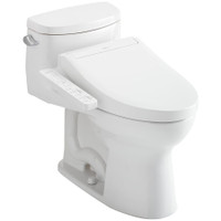 TOTO Supreme II 1.28 GPF One Piece Elongated Toilet with Left Hand Lever - Bidet Seat Included - Cotton TOTO Supreme II 1.28 GPF One Piece Elongated Toilet with Left Hand Lever - Bidet Seat Included - Cotton