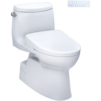 TOTO Carlyle II 1.28 GPF One Piece Elongated Chair Height Toilet with Washlet+ S7 Bidet Seat, Tornado Flush, CEFIONTECT, EWATER+, PREMIST, and Night Light - Cotton TOTO Carlyle II 1.28 GPF One Piece Elongated Chair Height Toilet with Washlet+ S7 Bidet Seat, Tornado Flush, CEFIONTECT, EWATER+, PREMIST, and Night Light - Cotton
