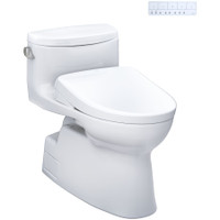 TOTO Carolina II 1.28 GPF One Piece Elongated Chair Height Toilet with Washlet+ S7A Auto Open Bidet Seat, Tornado Flush, CEFIONTECT, EWATER+, and PREMIST - Cotton TOTO Carolina II 1.28 GPF One Piece Elongated Chair Height Toilet with Washlet+ S7A Auto Open Bidet Seat, Tornado Flush, CEFIONTECT, EWATER+, and PREMIST - Cotton