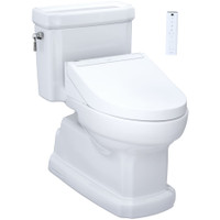 TOTO Guinevere 1.28 GPF One Piece Elongated Chair Height Toilet with Washlet+ C5 Heated Bidet Seat, Tornado Flush, CEFIONTECT Glaze, EWATER+, and PREMIST - Cotton TOTO Guinevere 1.28 GPF One Piece Elongated Chair Height Toilet with Washlet+ C5 Heated Bidet Seat, Tornado Flush, CEFIONTECT Glaze, EWATER+, and PREMIST - Cotton