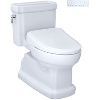 TOTO Guinevere 1.28 GPF One Piece Elongated Chair Height Toilet with Washlet+ C7 Heated Bidet Seat, Tornado Flush, CEFIONTECT Glaze, EWATER+, and PREMIST - Cotton TOTO Guinevere 1.28 GPF One Piece Elongated Chair Height Toilet with Washlet+ C7 Heated Bidet Seat, Tornado Flush, CEFIONTECT Glaze, EWATER+, and PREMIST - Cotton