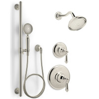 Kohler Artifacts Pressure Balanced Shower System with Shower Head, Hand Shower, Valve Trim, and Shower Arm - Vibrant Polished Nickel Kohler Artifacts Pressure Balanced Shower System with Shower Head, Hand Shower, Valve Trim, and Shower Arm - Vibrant Polished Nickel