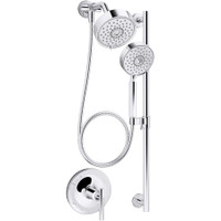Kohler Purist Pressure Balanced Shower System with Shower Head, Hand Shower, Slide Bar, Shower Arm, Hose and Valve Trim – Less Rough-In Valve - Polished Chrome Kohler Purist Pressure Balanced Shower System with Shower Head, Hand Shower, Slide Bar, Shower Arm, Hose and Valve Trim – Less Rough-In Valve - Polished Chrome