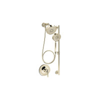 Kohler Purist Pressure Balanced Shower System with Shower Head, Hand Shower, Slide Bar, Shower Arm, Hose and Valve Trim – Less Rough-In Valve - Vibrant French Gold Kohler Purist Pressure Balanced Shower System with Shower Head, Hand Shower, Slide Bar, Shower Arm, Hose and Valve Trim – Less Rough-In Valve - Vibrant French Gold