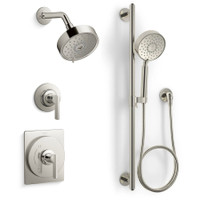Kohler Castia Pressure Balanced Shower System with Shower Head and Handshower - Valves Included - Vibrant Polished Nickel Kohler Castia Pressure Balanced Shower System with Shower Head and Handshower - Valves Included - Vibrant Polished Nickel