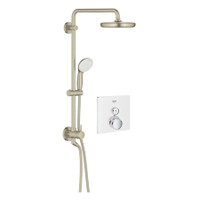 Grohe SmartControl Shower System - Moon White / Brushed Nickel