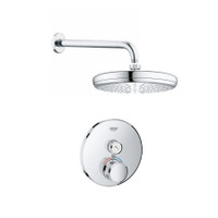 Grohe SmartControl Shower System with Shower Head, Shower Arm, Valve Trim, and Rough In - Starlight Chrome Grohe SmartControl Shower System with Shower Head, Shower Arm, Valve Trim, and Rough In - Starlight Chrome