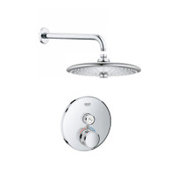 Grohe SmartControl Shower System with Shower Head, Shower Arm, Valve Trim, and Rough In - Starlight Chrome - GSS-Grohtherm-CIR-01-000 Grohe SmartControl Shower System with Shower Head, Shower Arm, Valve Trim, and Rough In - Starlight Chrome - GSS-Grohtherm-CIR-01-000