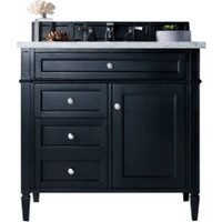James Martin Vanities Brittany 36" Single Basin Poplar Wood Vanity Set with 3 cm Carrara White Natural Stone Vanity Top and Rectangular Sink - 650-V36-BKO-3CAR James Martin Vanities Brittany 36" Single Basin Poplar Wood Vanity Set with 3 cm Carrara White Natural Stone Vanity Top and Rectangular Sink - 650-V36-BKO-3CAR