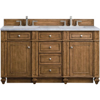 James Martin Vanities Bristol 60" Free Standing Double Basin Hardwood Vanity Set with Carrara Marble Top - Saddle Brown James Martin Vanities Bristol 60" Free Standing Double Basin Hardwood Vanity Set with Carrara Marble Top - Saddle Brown