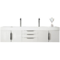 James Martin Vanities Mercer Island 72" Wall Mounted Single Basin Hardwood Vanity Set with Glossy White Solid Surface Top - Glossy White James Martin Vanities Mercer Island 72" Wall Mounted Single Basin Hardwood Vanity Set with Glossy White Solid Surface Top - Glossy White