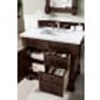 James Martin Vanities Brookfield 36" Free Standing Single Basin Vanity Set with Wood Cabinet and Arctic Fall Stone Composite Vanity Top - Burnished Mahogany