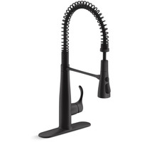 Kohler Simplice 1.5 GPM Single Hole Pre-Rinse Pull Down Kitchen Faucet - Includes Escutcheon - Matte Black Kohler Simplice 1.5 GPM Single Hole Pre-Rinse Pull Down Kitchen Faucet - Includes Escutcheon - Matte Black
