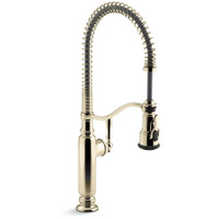 Kohler Tournant 1.5 GPM Single Hole Pre-Rinse Kitchen Faucet - Vibrant French Gold